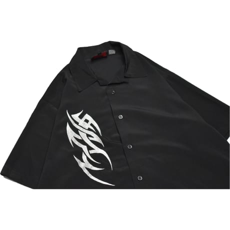 2000s Embroidery Open Collar S/S Shirt