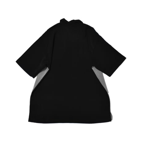 Switching Design Open Collar S/S Shirt