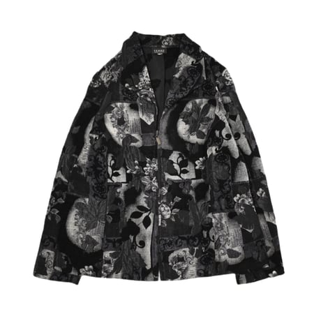Flower Gobelin Weave Zip Jacket