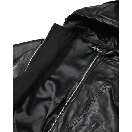 “Remake by VERS” Leather Hoodie Jacket