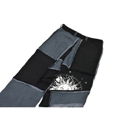 "Remake by VERS" Irregularly Attached Semi Flare Sweat Pants