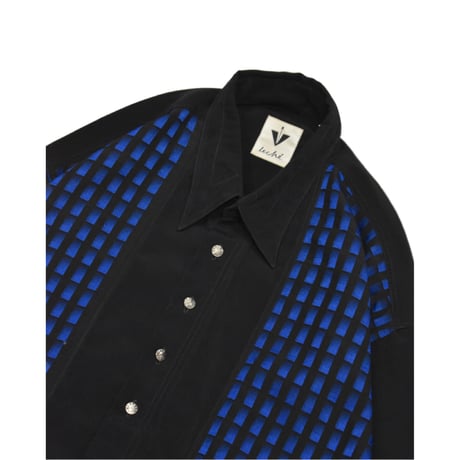 Grid Panel Swching L/S Shirt