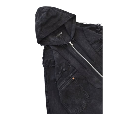 “Remake by VERS” Utility Denim Hoodie Jacket
