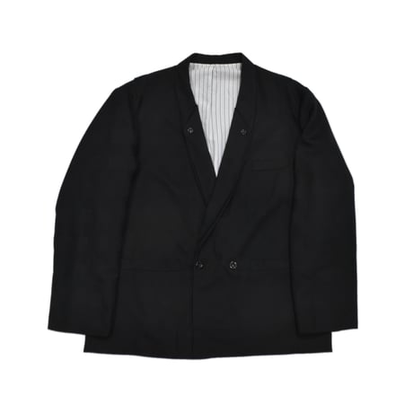 EURO Vintage Subtle Check Double Breasted Jacket -Black-