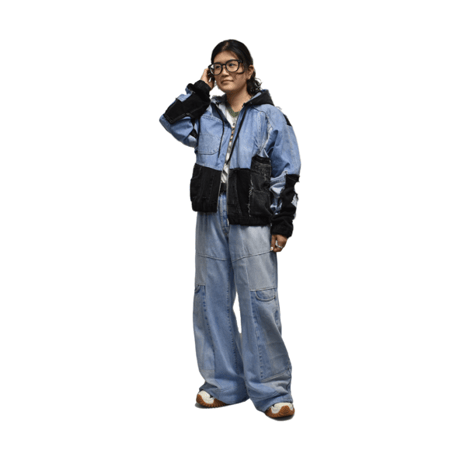“Remake by VERS” Utility Denim Hoodie Jacket