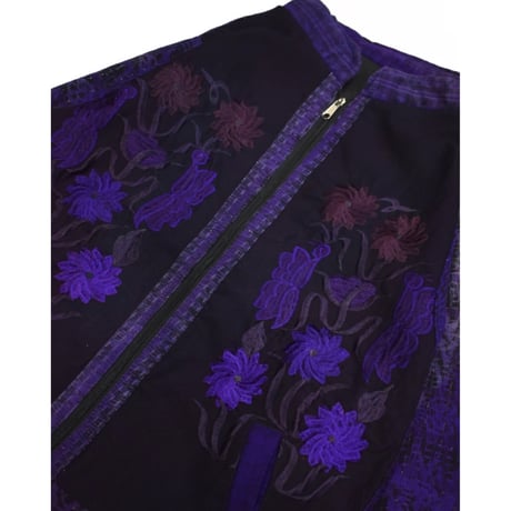 Floral Embroidery Zip Jacket