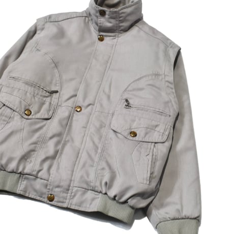 Light Gray Utility Stand-Collar Jacket