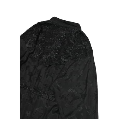 Flower Lace Design Black Shirt Jacket