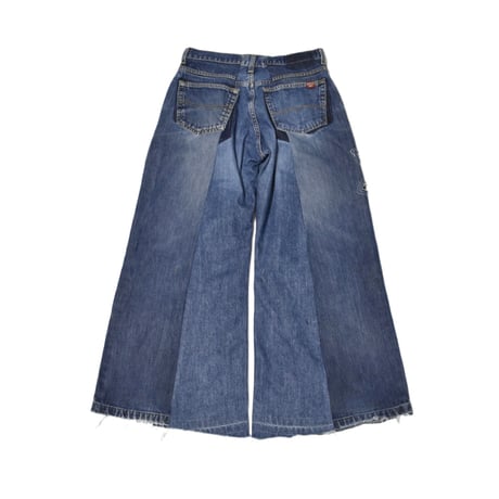 "Remake by VERS" Dark Flower Flare Denim Pants