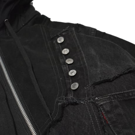 “Remake by VERS” Utility Denim Hoodie Jacket