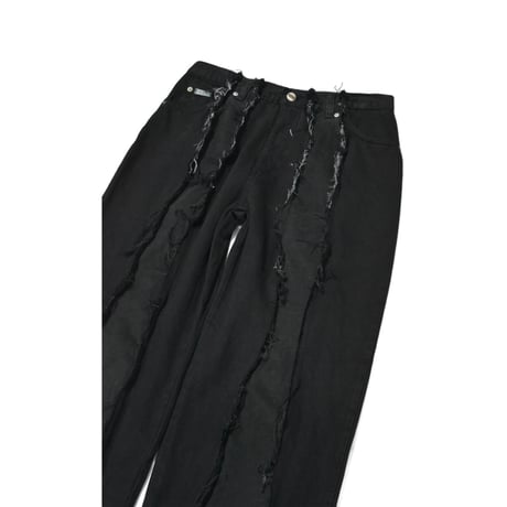 "Remake by VERS" Fringe Damage Flare Denim Pants