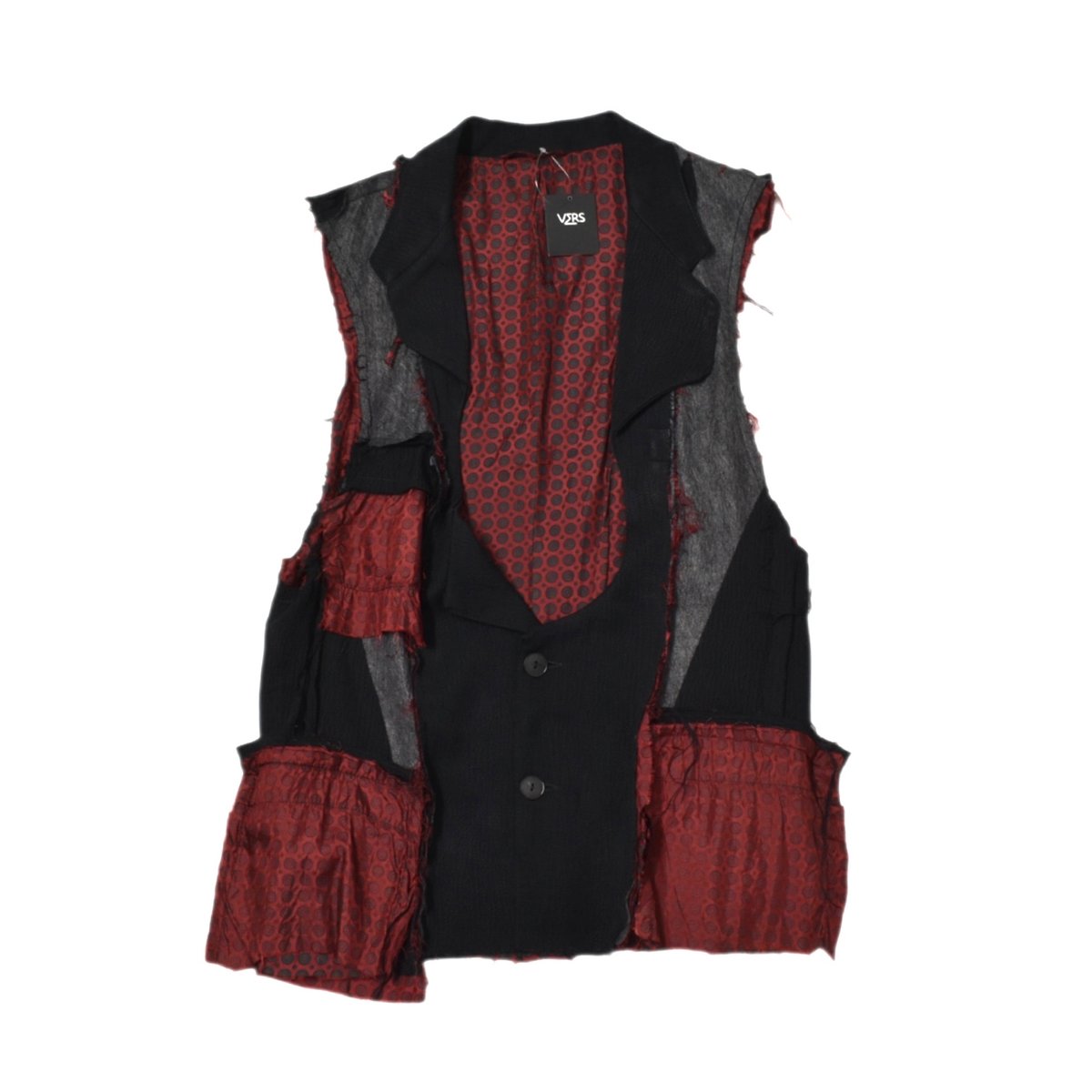 古着 リメイク shirt docking tailored vest 古着 リメイク shirt docking tailored vest