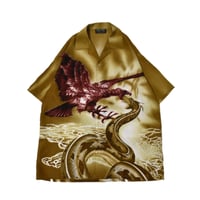 Dragon Pattern Open Collar S/S Shirt
