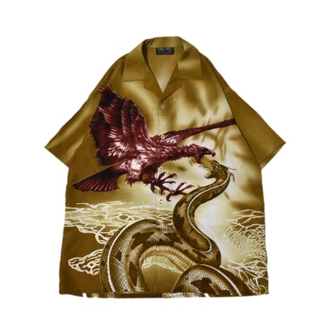 Dragon Pattern Open Collar S/S Shirt