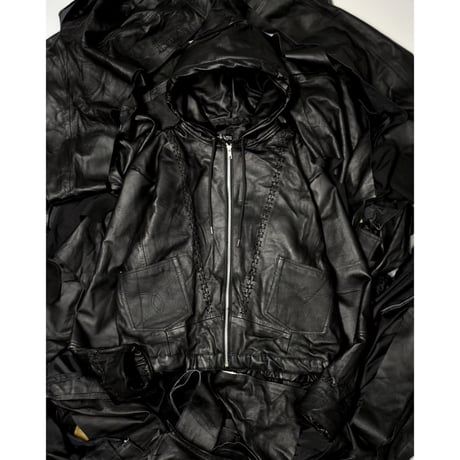 “Remake by VERS” Leather Hoodie Jacket