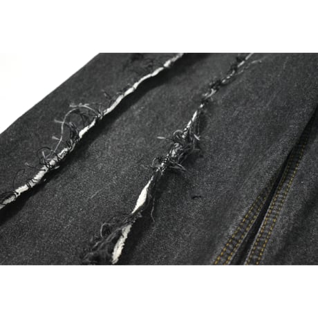 "Remake by VERS" Fringe Damage Flare Denim Pants