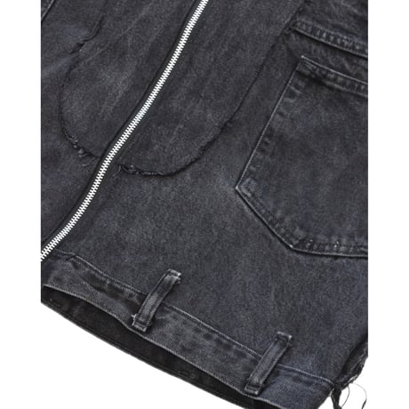 “Remake by VERS” Utility Denim Hoodie Jacket