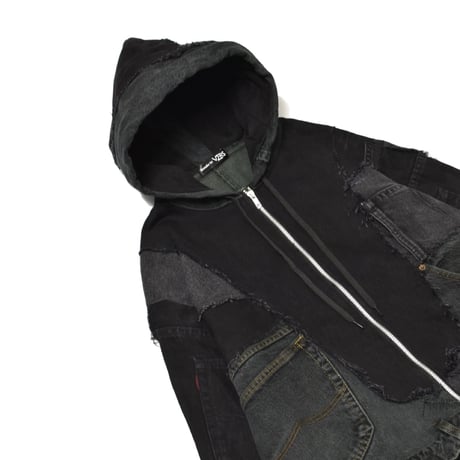 “Remake by VERS” Utility Denim Hoodie Jacket
