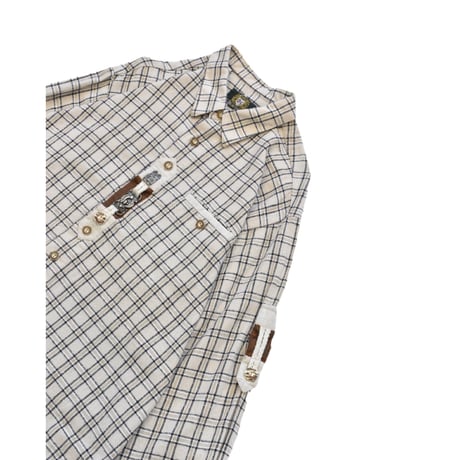 EURO Check Metal Detail Tyrolean L/S Shirt