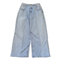"Remake by VERS" Asymmetric Tuck Denim Trousers