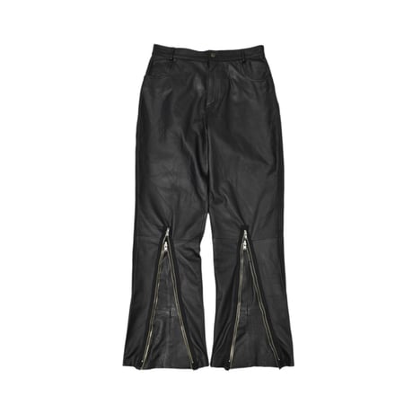 VERS Remake Real Leather Double Zip Flare Pants