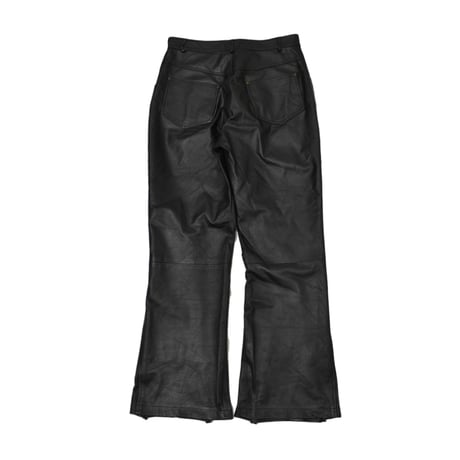 VERS Remake Real Leather Double Zip Flare Pants