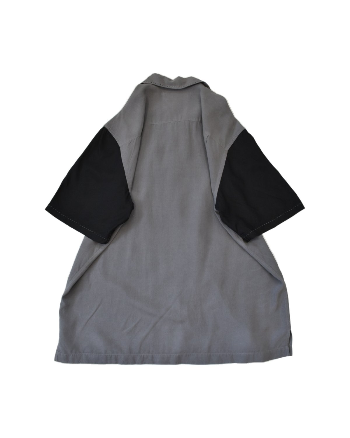 ちゃい様「サンプル」 Switching Open Collar Silk S/S Shirt | 水戸 古着屋 V