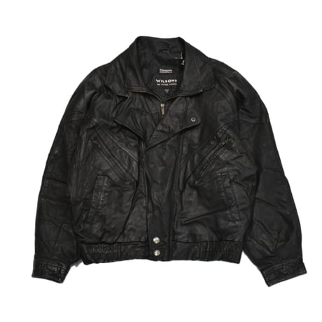 Vintage Black Leather Utility Jacket