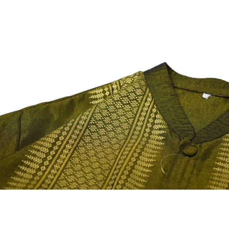 Patterned Stand Collar S/S Shirt