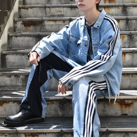 VERS Remake Side Stripe Denim Jacket & Pants [SET-UP]