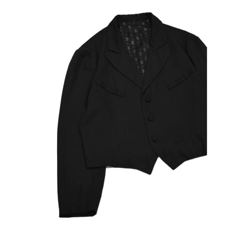 EURO Vintage Cropped Tailored Jacket -Black-
