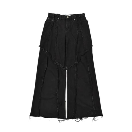 "Remake by VERS" Fringe Damage Flare Denim Pants