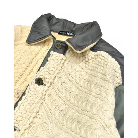 ”Remake by VERS” Rebuild Aran Knit × Dual Military Liner Jacket