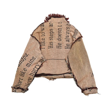 ”Remake by VERS” Fringe Collar Rug Jacket -Two Faces-