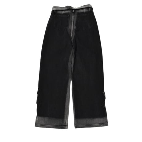 Fake Collar Black Denim Pants