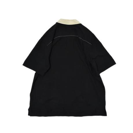 Embroidery Open Collar Silk S/S Shirt