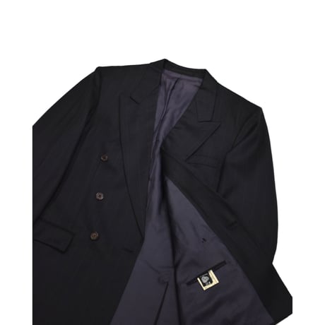 EURO Vintage Pinstripe Double Breasted Tailored SET UP -Navy-