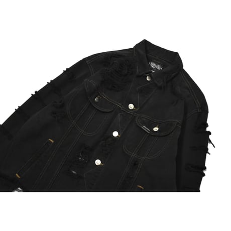 "Remake by VERS" Destroyed Denim Jacket -VERS Original Overdye-