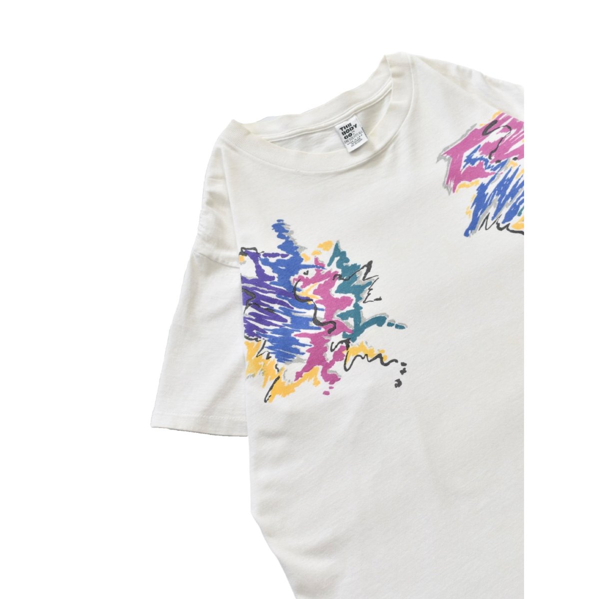 90s Vintage Abstract Brush Art T-Shirt | 水戸 古着屋
