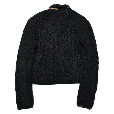 Popcorn Textured Short Zip Jacket