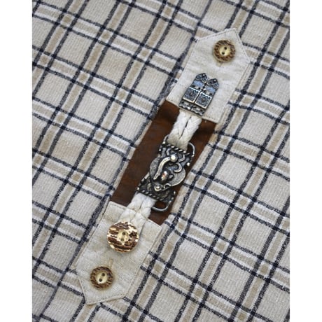 EURO Check Metal Detail Tyrolean L/S Shirt