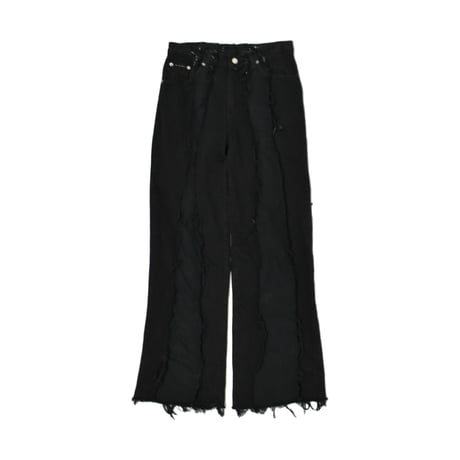 "Remake by VERS" Fringe Damage Flare Denim Pants