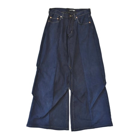 "Remake by VERS" Asymmetric Tuck Denim Trousers