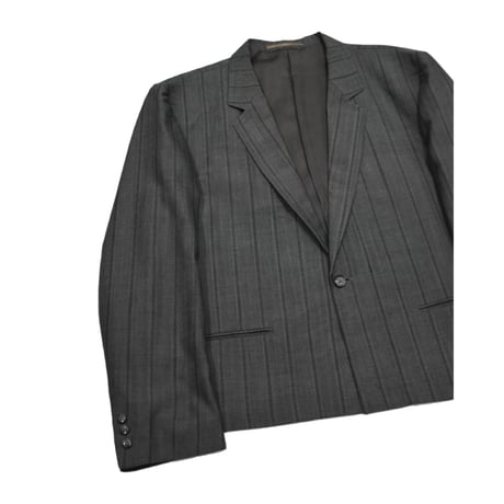 EURO Vintage Pinstripe Short Tailored Jacket -Charcoal-