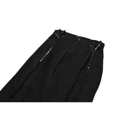 VERS Remake Fringe Damage Flare Denim Pants