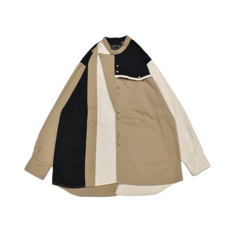 Asymmetry Panel Stand Collar L/S Shirt