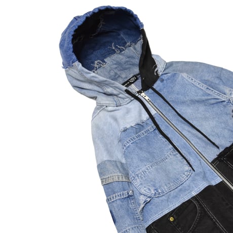 “Remake by VERS” Utility Denim Hoodie Jacket
