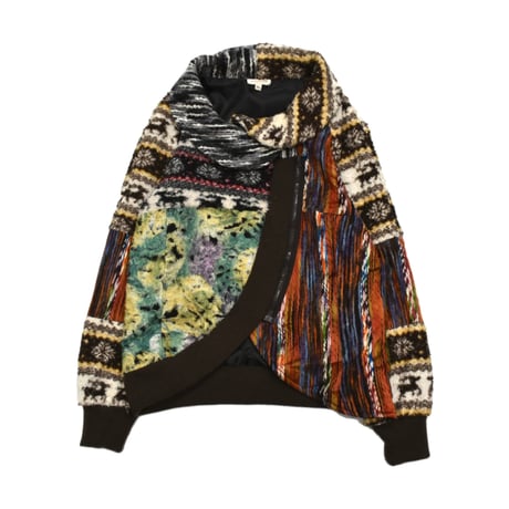 Asymmetric Patchwork Zip Jacket
