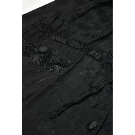 Flower Lace Design Black Shirt Jacket