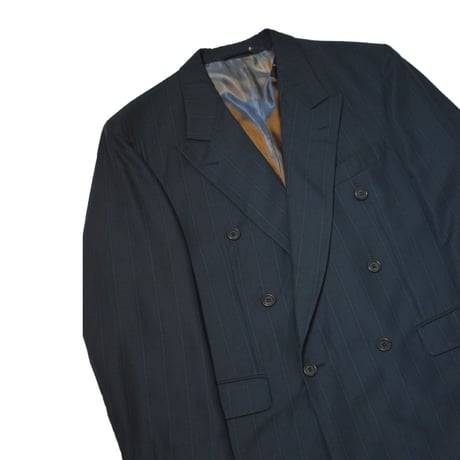 EURO Vintage German Double Breasted Shadow Stripe Tailored Jacket